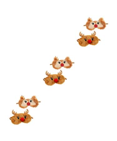 NOLITOY 6 Pcs Elastic Blinder Furry Sleep Masks Sleep Blinders Christmas Eye Mask Kids Xmas Sleep Mask Travel Eye Mask Night Cute Animal Eye Mask Girls Deer Cover Rest Cosplay Koala Child
