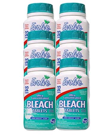 Evolve Concentrated Bleach Tablets - 32-ct (6 pack case Original) (Linen Breeze)