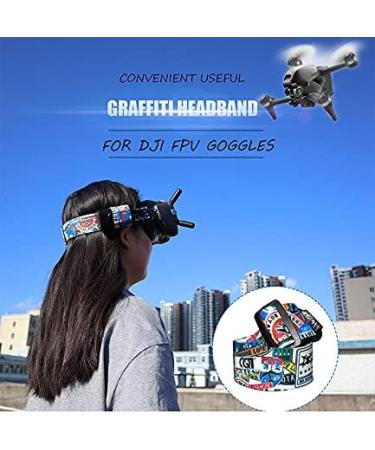 Adjustable Detachable Head Strap for DJI FPV Goggles V2 - Graffiti Color Headband with 30cm Power Supply Line + 3 in 1 Storage Pad - Buy Online on SooperMarket.com