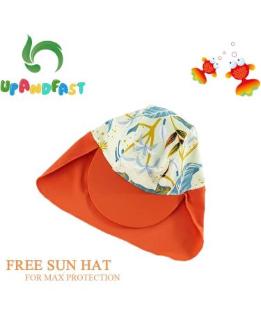 UPF 50+ Baby Boy Swimwear Set with Sun Hat | Infant Toddler One Piece Zip Swimsuit for 12-18 Months | Sun Protection Bathing Suit by Upandfast - Buy Online on SooperMarket.com
