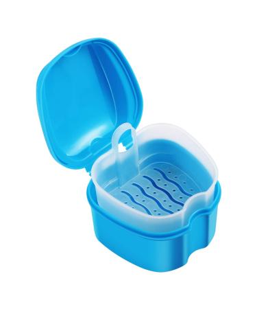 EXCEART Denture Box- Orthodontic Retainer False Teeth Storage Case Denture Bath Box Fake Tooth Holder with Sieve