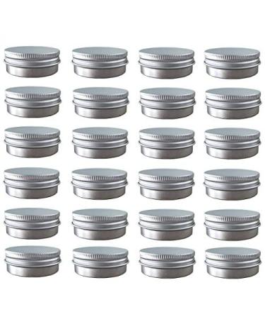 JOYWEE Aluminum Tin Jars 24 Pack.5 Oz/15ml - Empty Cosmetic Metal Tins for Candle, Lip Balm, Salve, Makeup - Screw Cap Lid, Round Pot Container - Buy Online on SooperMarket.com