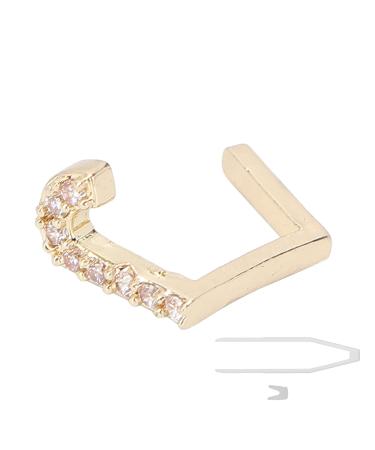 Hip Hop Tooth Removable Teeth Brace Decoration for Costume Party with Unique Appearance (Gold) J Gold