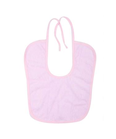 Adult Bib Skin-friendly Soft Waterproof Waterproof Bib Eating for(Light pink 31 * 42)