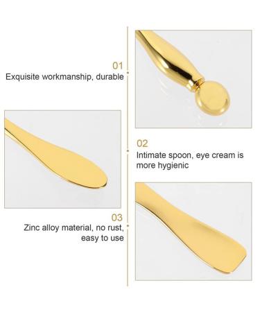 Metal Eye Cream Applicator Stick and Mini Spoon Spatula Set - Zinc Alloy Makeup Tool for Facial Massage and Cream Application (Gold) - Buy Online on SooperMarket.com