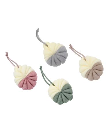 NOLITOY 4 Pcs Bath Bouquet Body Scrubber Spa Tub Elastic Exfoliating Balls Cleaning Sponge Bath Mesh Pouf Shower Scrubber Scrub Shower Loofah or Delicate Friction Ball