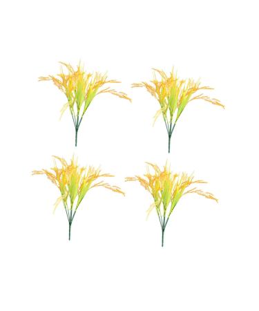 Zerodeko 4pcs 7 Simulated Rice Wheat Ear Flower House Decorations for Plants Realistic Wheat Ear Faux Plants Fake Wheat Ear Faux Greenery Artificial Ears of Wheat Paddy Plastic