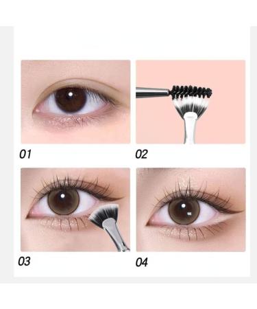 Buy Black Bent Lash Fan Brush - Professional Duet Fibre Eyelash Makeup Tool for Perfect Lashes | International Shipping Available - Buy Online on SooperMarket.com