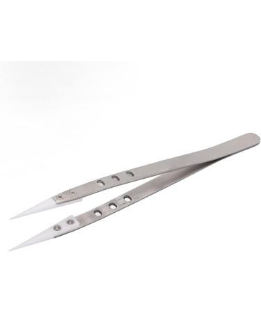 Straight Head Tweezers Tweezer Straight Tip Tweezers Straight Head Fine Tip Stainless Steel Ceramic Anti Magnetism Jumper Repair Tweezers Tweezer - Buy Online on SooperMarket.com