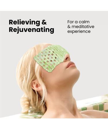 Lindo Jade Eye Mask - 100% Natural Handcrafted Jade Stone Eye Mask for Hot & Cold Therapy Soothing Depuffing & Anti-Aging Skincare - Buy Online on SooperMarket.com