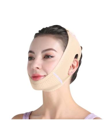 Chin Strap for Women - Double Chin Reducer & V Line Face Lifting Mask | Soft Slimming Face Belt (Skin Color - Buy Online on SooperMarket.com