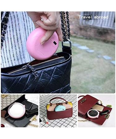 5200MAh Portable Mini Mobile Power Portable Mirror Wireless USB Charging with LED Lighting Mini Vanity Mirror Travel Sensing Lighting-Pink - Buy Online on SooperMarket.com