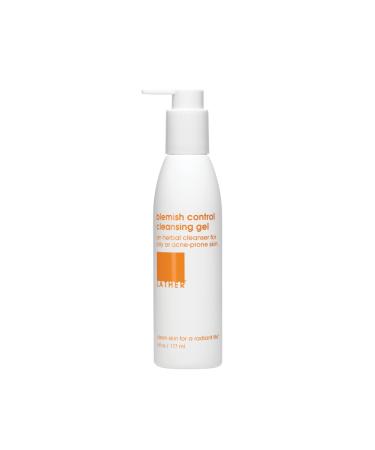 LATHER Blemish Control Cleansing Gel Face Wash - Acne Face Wash - Natural & Gentle Cleanser For Women & Men - Balance Oily & Acne Prone Skin - 6 Fl Oz