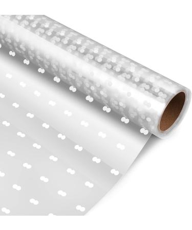 STOBOK Cellophane Wrap Roll - 32 x 100' White Dot Florist Paper for Flowers | 3 Mil Thick Gift Wrapping Film - Buy Online on SooperMarket.com