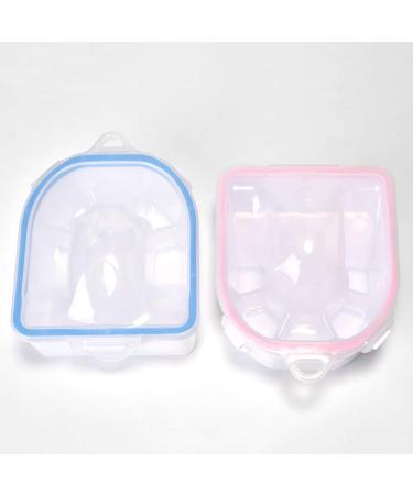 Alexnailart Nail Art Soaking Bowl Set - 2 Layers Nail Polish Remover in Pink/Blue for Spa Manicure Treatment - Ideal for Home Use - Buy Online on SooperMarket.com