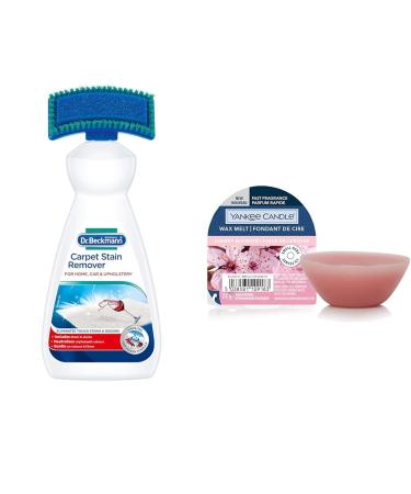 Dr. Beckmann Carpet Stain Remover | Removes New and Dried-in Stains | Includes Applicator Brush 650 ml & Yankee Candle Wax Melts | Cherry Blossom | Up to 8 Hours of Fragrance | 1 Count