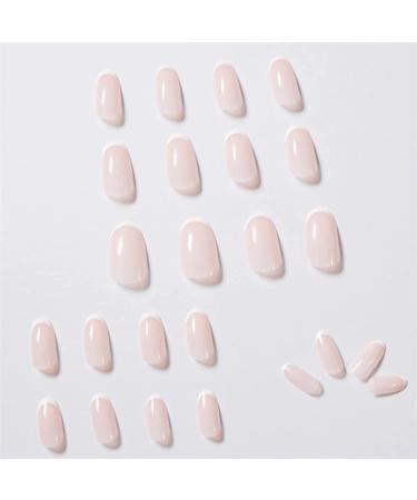 French White Almond Press-On Nails - 24PCS Short False Acrylic Nails for Women and Girls - Buy Online on SooperMarket.com