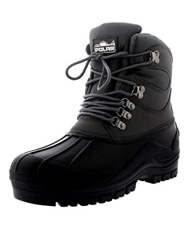 Mens Snow Waterproof Duck Hiking Bean Hiker Walking Short Ankle Boots 9 Grey