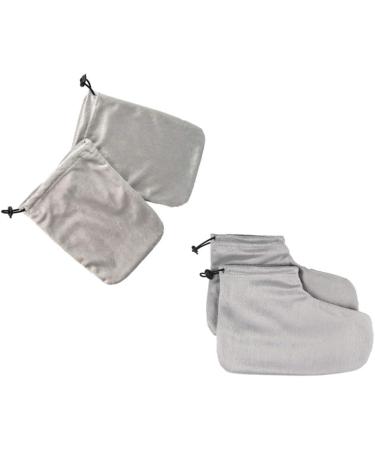 FRCOLOR Paraffin Wax Glove Booties & Mittens - 2 Pairs Grey - Buy Online on SooperMarket.com