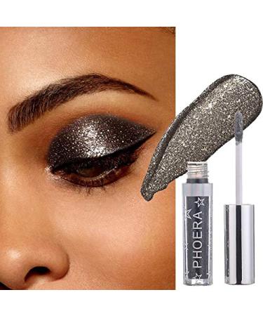 AQUAPURITY - PHOERA Magnificent Metals Waterproof Liquid Glitter & Glow Eyeshadow Palette Shimmer Long Lasting Cosmetic Metallic Eye Shadow Pigment Makeup (108 MIDNIGHT)