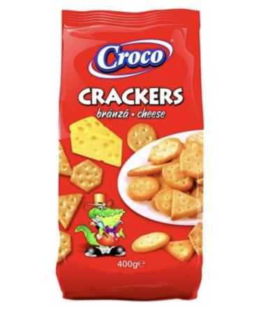Cheese Cracker Large Snack Bag 400g Party Sharing Croco Snack Treat Creamy Moreish Biscuit Branza Romanian Traditional Flavour