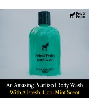 Pete & Pedro Mint Body Wash Invigorating Cooling Peppermint Scented Men's Shower Bodywash with Activated Charcoal | Helps Dry Skin | 12 oz - Buy Online on SooperMarket.com