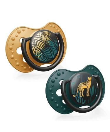 LOVI Dynamic Pacifier 0-3 Months - Silicone BPA Free Jungle Vibes Boy Collection Green 2 Pack | Ideal for Infants - Buy Online on SooperMarket.com