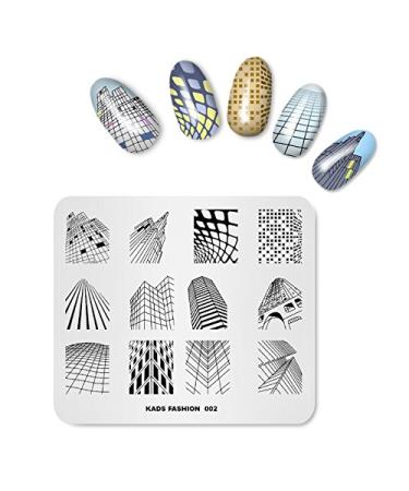 Alexnailart Nail Art Stamping Plate Fashion Building Lattice Template Image Plate Nail Art Tools (FA002)