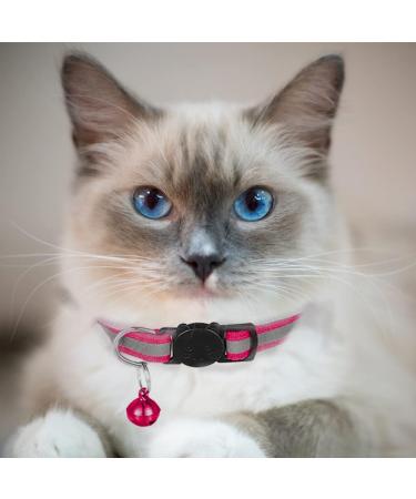Hepplly 6-Pack Dark Pink Cat Collars - Quick Release Reflective Kitten Collars with Bell | International Shipping - Buy Online on SooperMarket.com