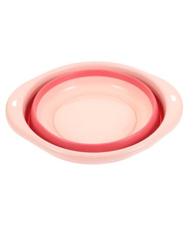 PLAFOPE 1pc Folding Washbasin Foldable Basin Foldable Washbasin Wash Basin Bathroom Basin Washing Basin Cleaning Basin for Home Bathroom Supply Portable Washbasin Dormitory Supply 32X32X12CM Pink
