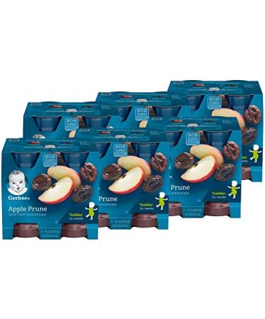 Gerber Apple Prune Juice, Non-GMO Juice from Concentrate, Made for Toddlers, 4 - 4 FL OZ Bottles Per Pack (Pack of 6)