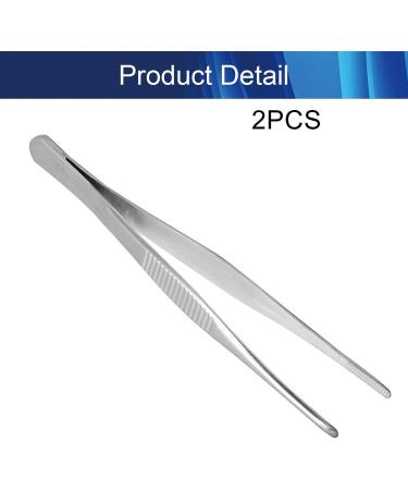 Stainless Steel Tweezers 140mm - Multi Purpose Straight Tweezer for Facial Ingrown Hairs, Splinter Remover, Plants - Bent Tip - 2pcs - Buy Online on SooperMarket.com