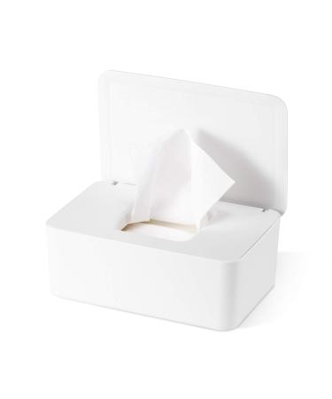 Diaper Wipes Dispenser Baby Wipes Case, Baby Wipe Holder Keeps Wipes Fresh, Perfect Look Wipe Container with Sealing Design White