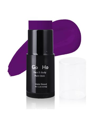 Go Ho Water Based Purple Face Paint Stick Washable (1.06 Oz) Non-toxic Cream Body Paint Full-coverage Face Body Paint Makeup Stick for Adults Children Theater Halloween SFX Cosplay