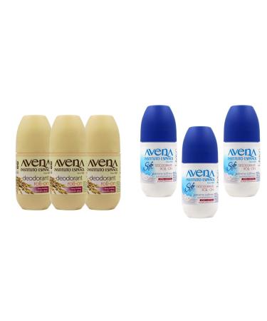 Avena Instituto Espa ol Deodorant Roll-On 3 Pack of 2.5 Oz Bottles Oat-Based Formula for Softness and 48 Hours Freshness