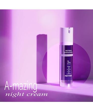 Retinal Bakuchiol Night Cream | Anti-Aging Moisturizer for Face | Reduce Wrinkles & Fine Lines | 30% Centella Asiatica | 50g - Buy Online on SooperMarket.com