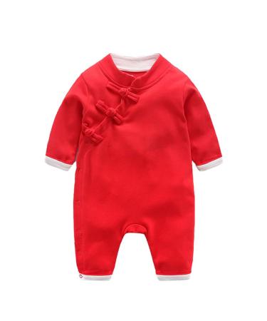Mud Kingdom Baby Boys Girls Jumpsuit Traditional Chinese New Year 3 Months Red