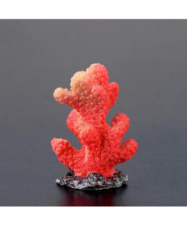 Movoja 2 PIECES - Aquarium Decoration Corals - for fresh and salt water - Decoration Coral Aquaristics - 5 Red Coral 5 Red