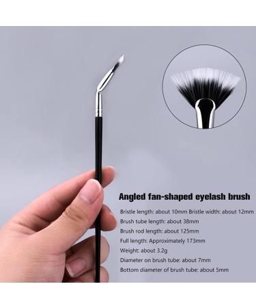 Angled Fan Shaped Eyelash Brush Eyelash Comb Separator Eyelash Comb Brush Mascara Fan Brush for Lashes Portable Folding Cosmetic Brushes Eyelash Separator Bent Applicators (2pcs Eyeliner Brush) - Buy Online on SooperMarket.com