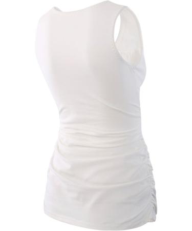 ZUMIY Maternity Nursing Top - Women's Cotton V Neck Tank M White - Buy Online on SooperMarket.com