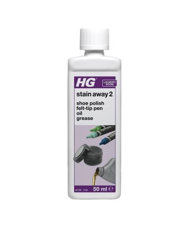HG Stain Away 2 Removes Shoe Polish Felt-Tip Pen Oil & Grease Erases Stubborn Marks & Stains From Clothes & Fabric Accessories Textile Safe 50ml (421005106)