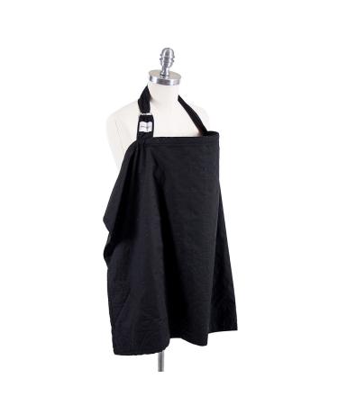 Bebe au Lait Premium Cotton Nursing Cover with Adjustable Strap Boned Nursing Apron Cover Up Breathable & Lightweight Stylish & Discreet for Breastfeeding - Eyelet Black Original Eyelet Black