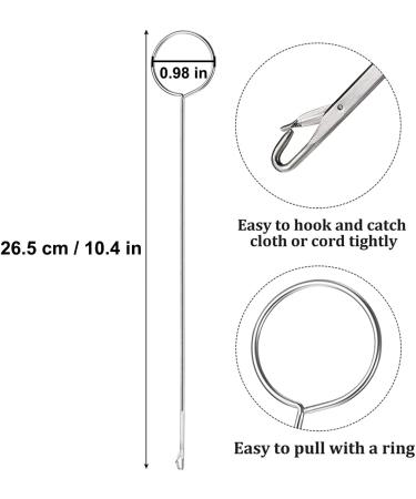 Arcemain Stainless Steel Sewing Loop Turner Set - 10 Pcs Long Loop Turner Tool for Fabric Tube Straps, Belts, DIY Accessories - Silver - Buy Online on SooperMarket.com