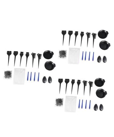 minkissy 3 Sets Hair Coloring Tool Highlight Hair Brush Tools Household Hair Dye Bowl