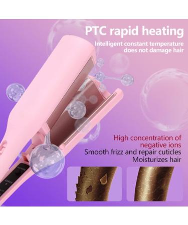 Rommantic French Egg Roll Curling Iron 32mm Curling Wand V-Shape Ceramic Big Waves Hair Crimper Adjustable Temperature Waver Curling Iron Wand Egg Roll Hair Curler for Long Short Hair (Pink) - Buy Online on SooperMarket.com