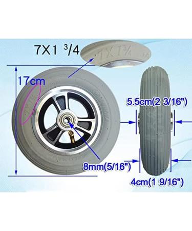 Wheelchair Front Wheel Pneumatic Wheelsor for Wheelchairs 7Inch Front Wheels Replacement for Disabled Wheelchairs 8Mm Bearings 2Pcs/Gray/7 * 1 3/4 7*1 3/4 Grey - Buy Online on SooperMarket.com
