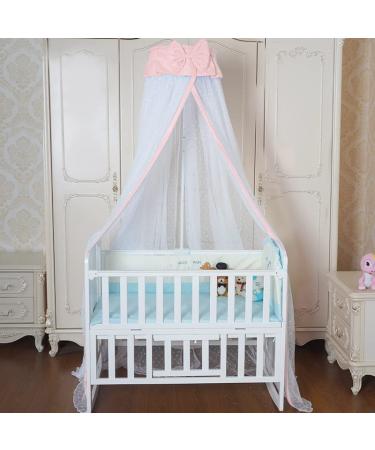 JOYLIFE Baby Net Baby Toddler Bed Crib Dome Canopy Netting (Pink)
