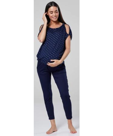 HAPPY MAMA Maternity Breastfeeding Lounge Set 1024p 10 Navy With Stars - Buy Online on SooperMarket.com