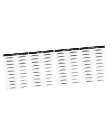 PLAFOPE 4 Sheets Pairs Hair-like Simulation Artificial Eyebrow Patch Simulation Eyebrow Black