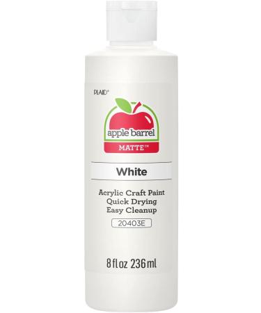 Apple Barrel Acrylic Paint in Assorted Colors (8 Ounce)  20403 White White 8 Fl Oz (Pack of 1)